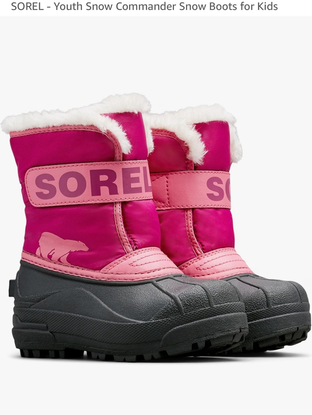 Sorel Kids Pink Faux-Fur Cuff Snow Boots